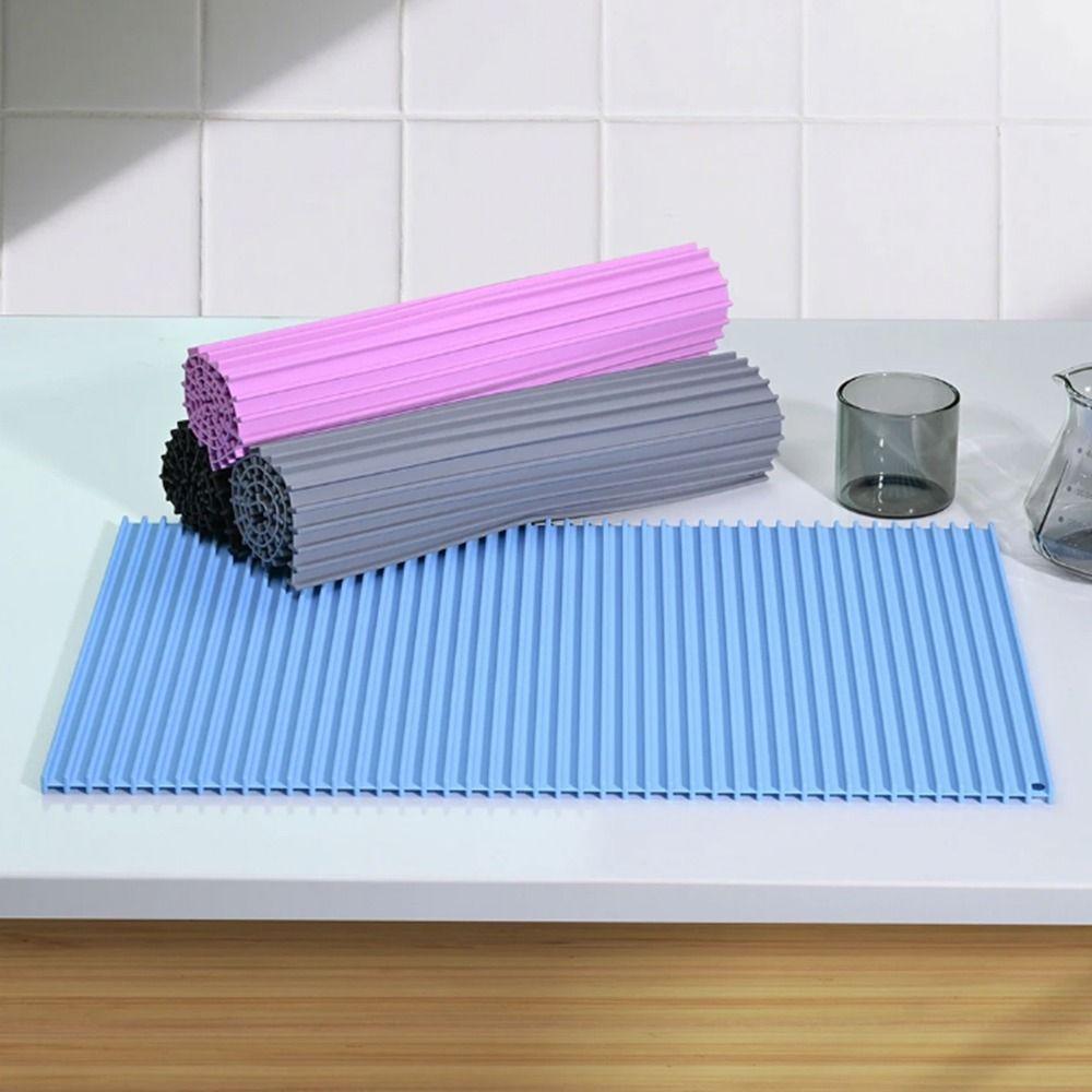 Food Grade Silicone Kitchen Mat Roll Up Insulation Placemat Countertop Use