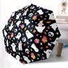 1pc Ghost Halloween Automatic Open/Close Umbrella with One-Touch Button, Compact Folding Canopy, Sturdy 8-Rib Windproof Design