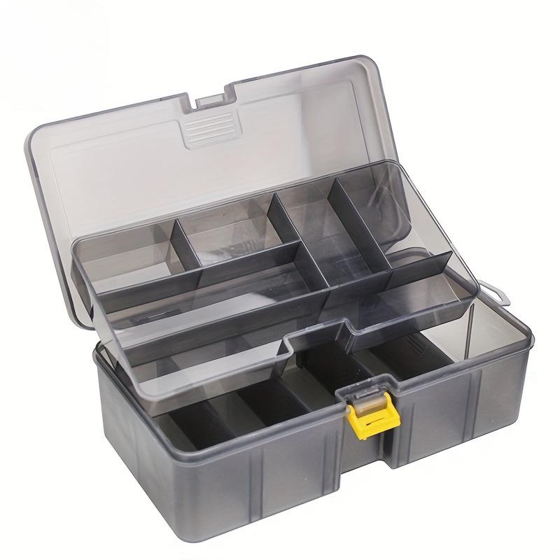 FTK 1PC Detachable Transparent Gray Double-layer Luya Box, Storage Box, Fishing Gear Box