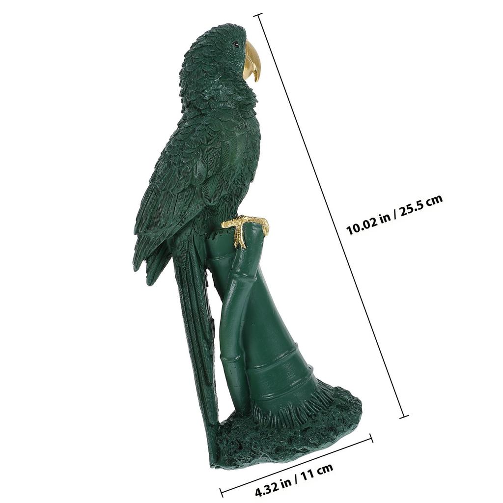Resin Parrot Ornament Lifelike Design Vibrant Color Fine Texture Desktop Living Room Bedroom Study Decor Bird Decoration