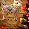 2D Flacher Weihnachts-Hängeanhänger Neujahr Acryl Weihnachtsbaum-Hängeornament Rot Gold Chinesisches Tierkreiszeichen Ziege Auto Schaf Anhänger