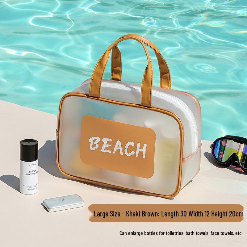 Transparent Waterproof Toiletry Bag - Large Capacity for Men, Wet/Dry Separation, Swimsuit Storage, Portable Travel Organizer