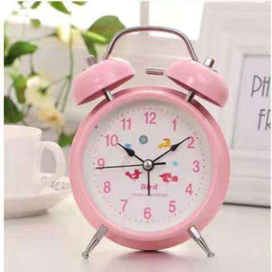 Creative and Fashionable Bedside Mute Simple Student Cartoon Alarm Clock Multifunctional Metal Children Luminous Small Watch