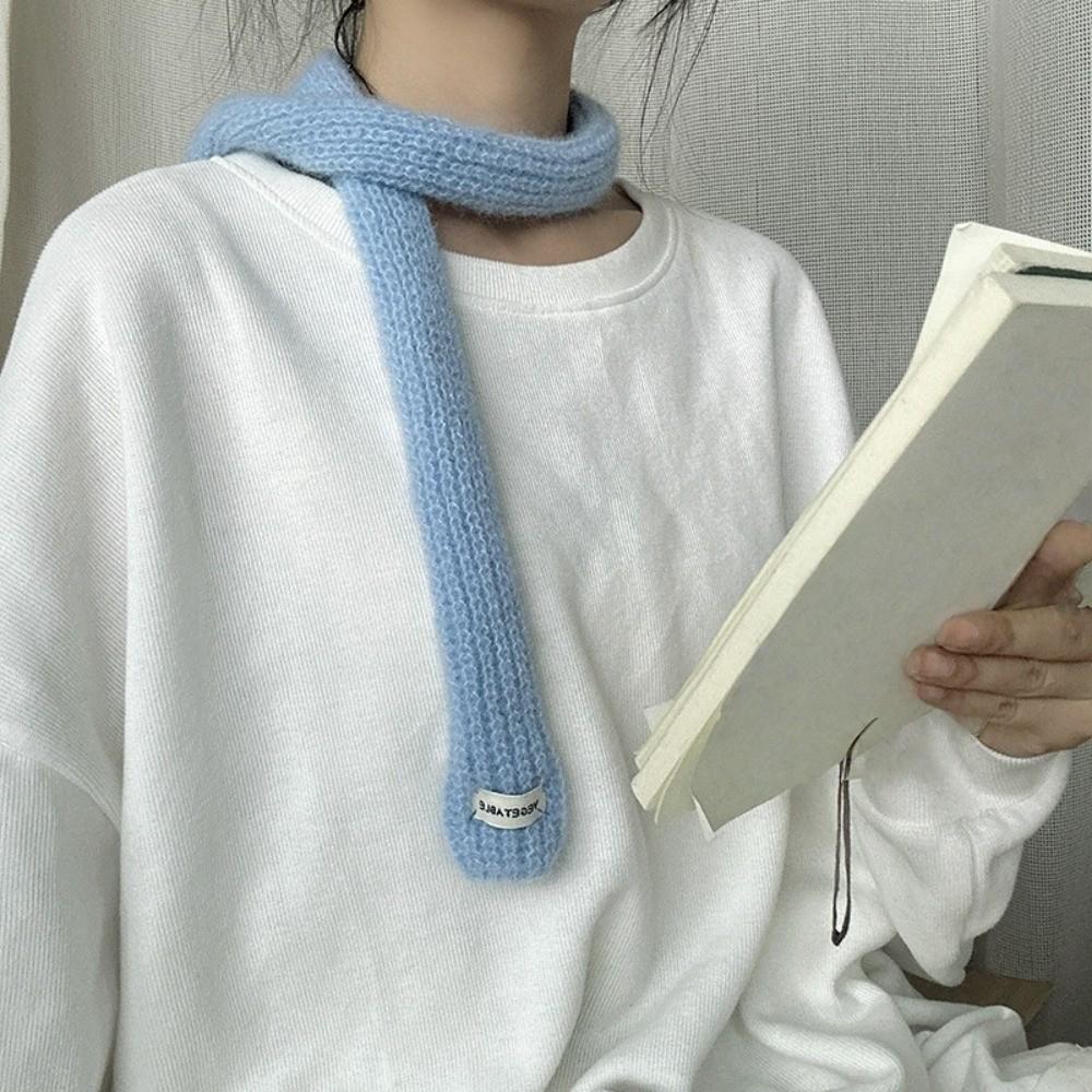 Korean Style Knitted Scarf Solid Color Sweet Scarf Cool Long Narrow Scarves  Spicy Girl