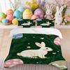 Bedding,Pillowcase,Quilt Cover 3-Piece Set,White Rabbit,Easter Egg Pattern,Easter Home Decoration