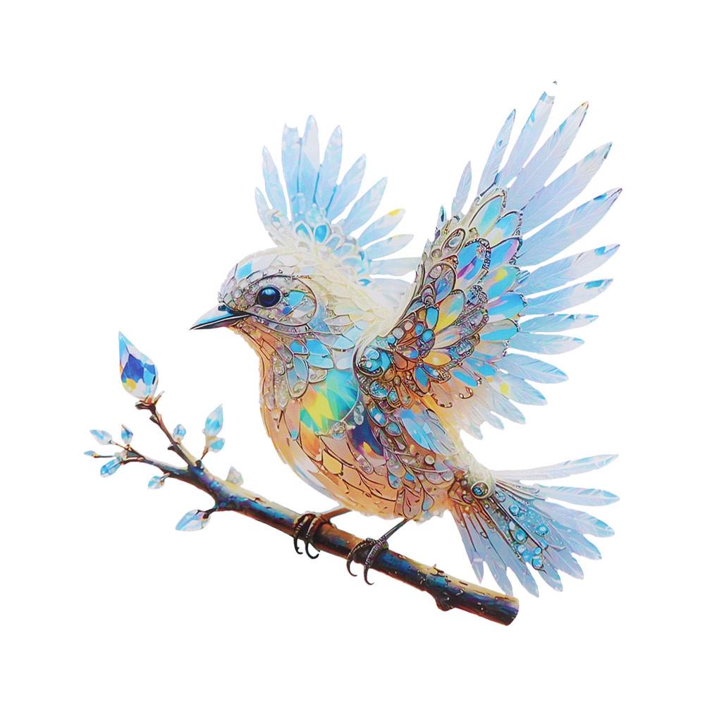 Sky Stained Bird Hangings Pendant Acrylic Bluebirds Suncatchers Gifts Window Hanging Bird  Branch