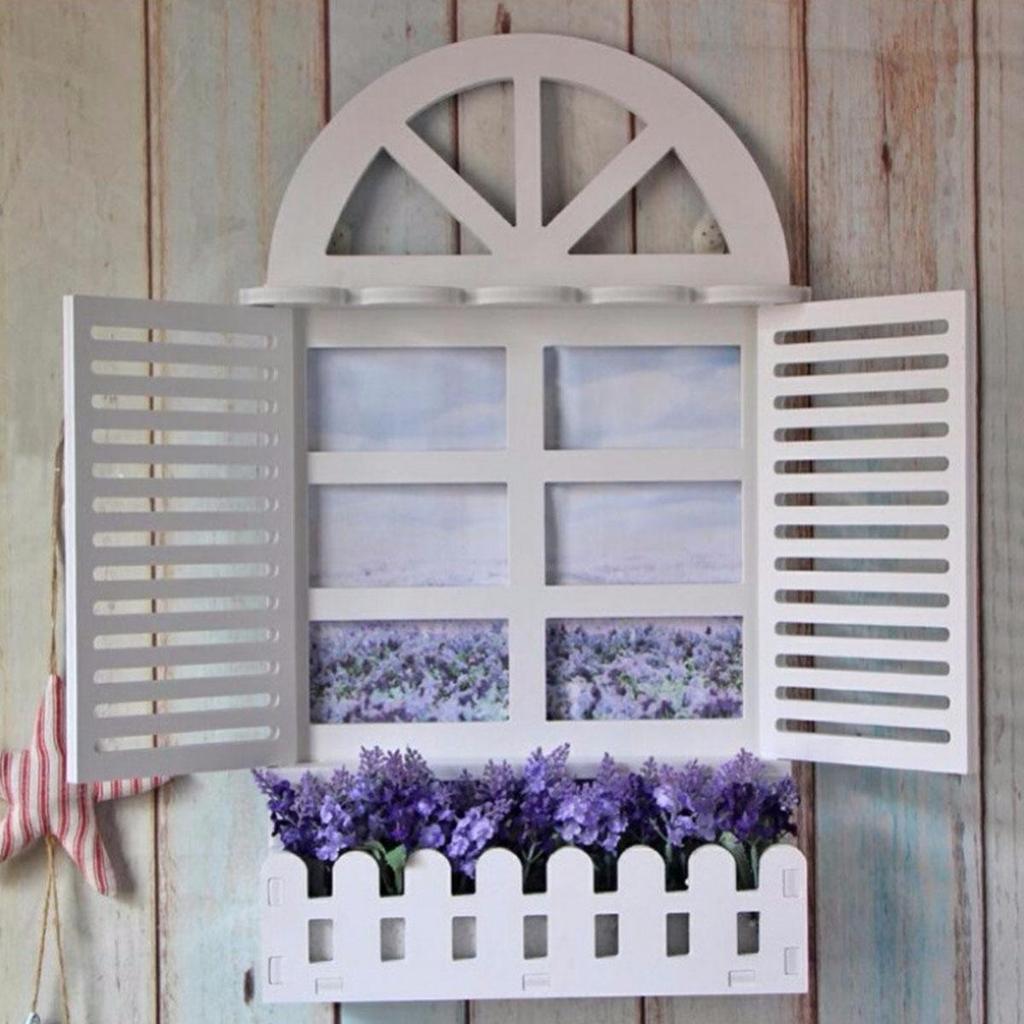 Vintage Rustic Style Window Frames Farmhouse Wall Decoration Hanging Window Frame Home Decor Corridor Living Room Bedroom Art Ornament Picture Frames