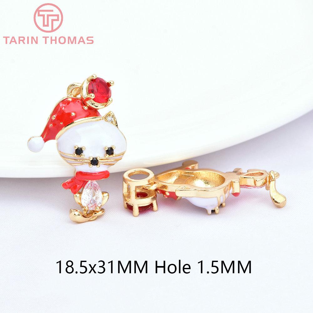 

24K золотого цвета латунь с цирконием Санта-Клаус снеговик олень подвески шармы высокое качество DIY ювелирные изделия фурнитура