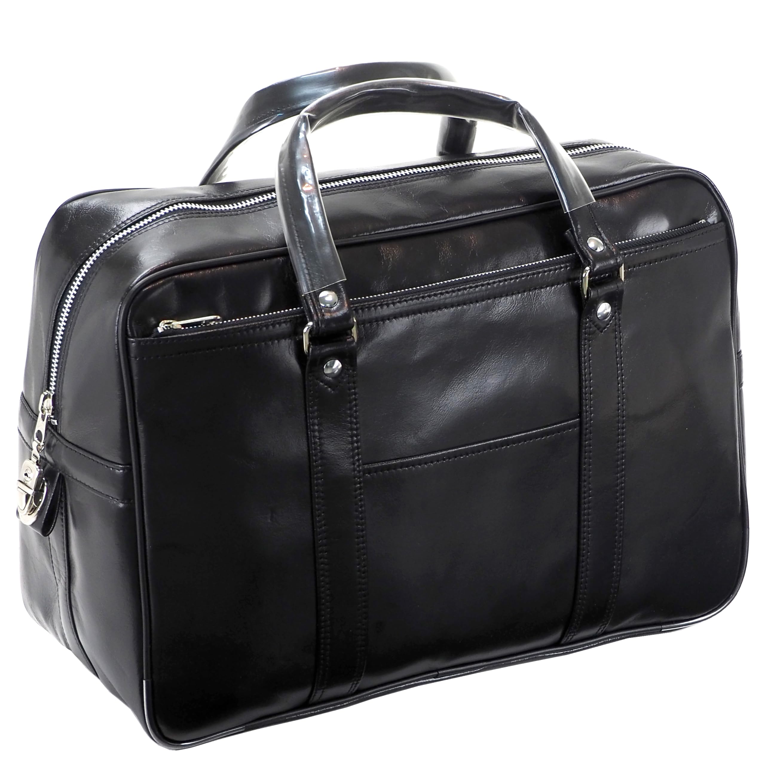 

[Japanese Bag] Toyooka-made Business Bag, B4 Size, 820g, Boston Bag, Large Capacity (21L), 45cm Wide, for Banking and Business Use, Black, Made in