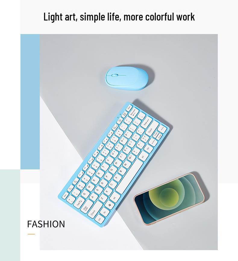 78-Key Mini Silent Wireless Keyboard & Mouse Set for Desktop & Notebook