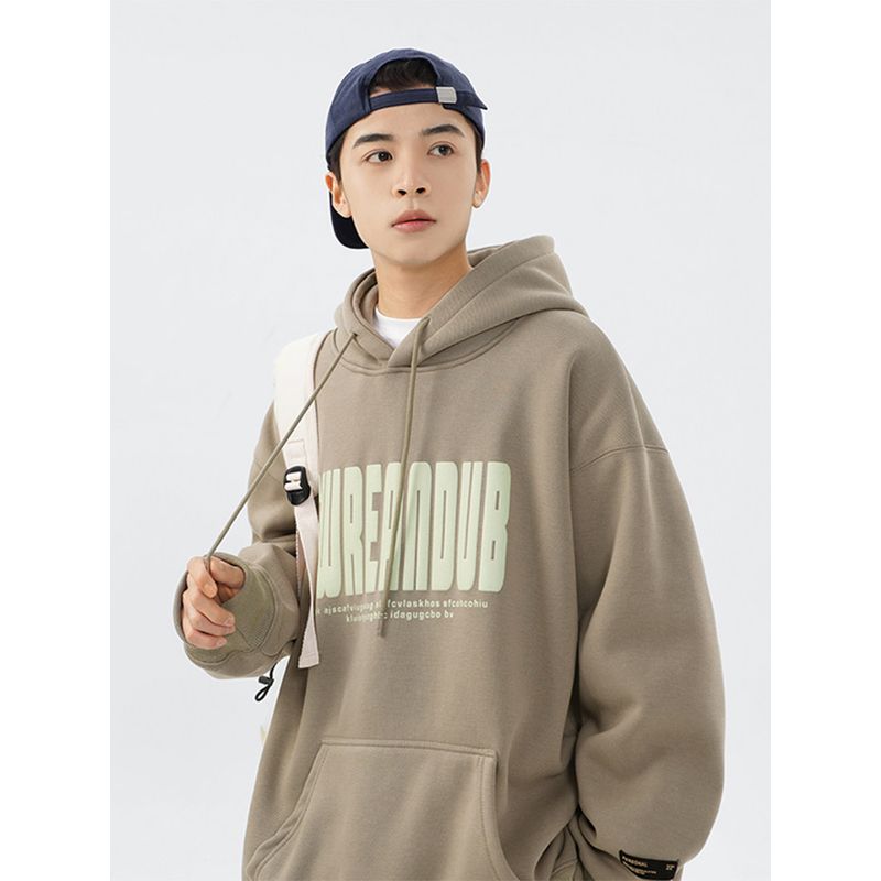 American-Style Foam Print Sweatshirt for Men, Winter Heavyweight Loose Design, Niche Hoodie, High Street Casual Versatile Top