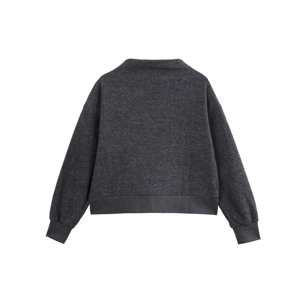 Nike Solid Color Logo Print Long Sleeve Sweatshirt Women Tops Black DQ6254-032