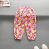 Pantaloni cu flori pentru fete dulci de vară Pantaloni cu picioare retractabile cu imprimeu casual pentru copii, fete, băieți, pantaloni de plajă rece respirabili