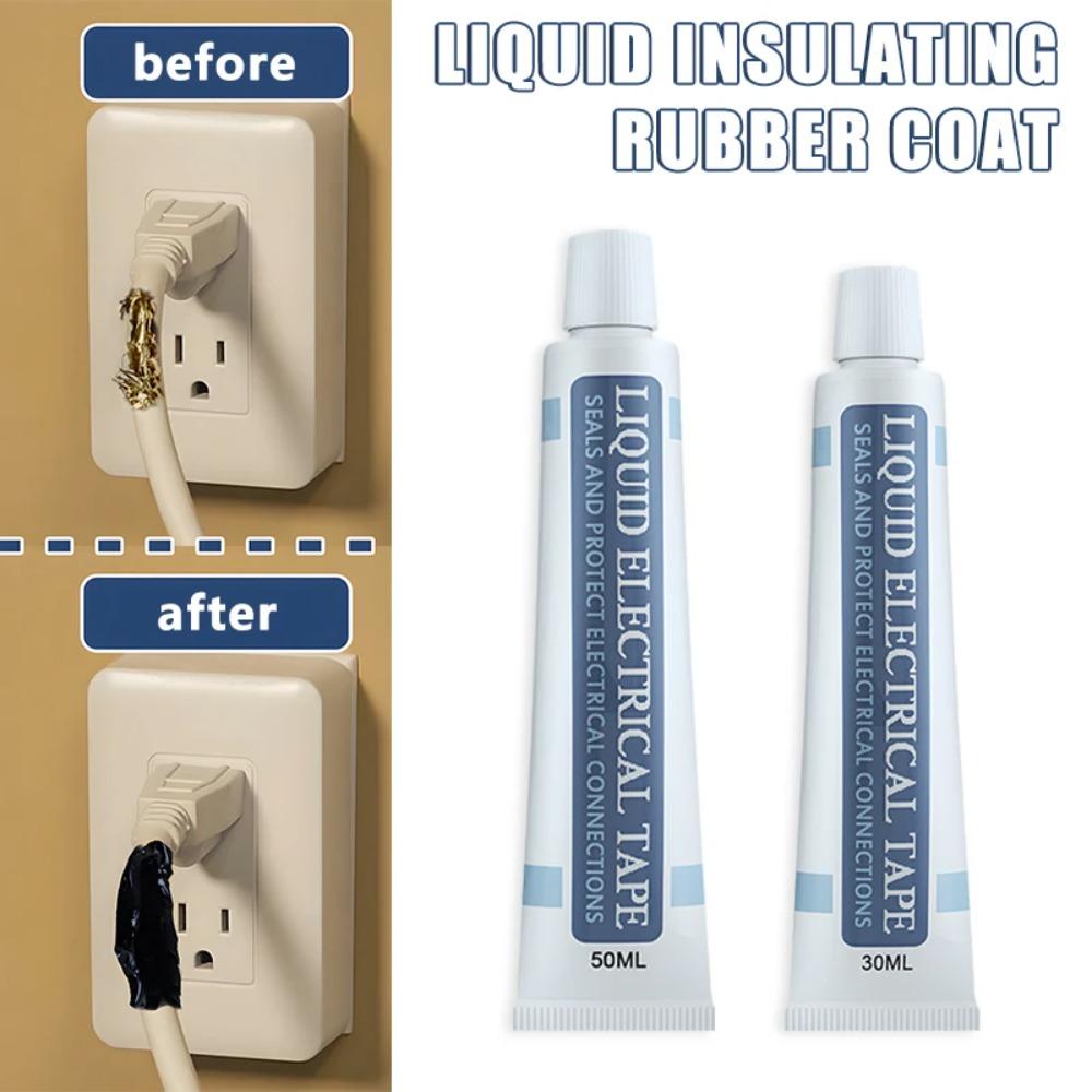 50/30ml Flytande Isoleringstejp Reparation Gummi Elektrisk Ledning Kabel Beläggning Fixa Linje Lim Bred Räckvidd Flytande Isolationspasta