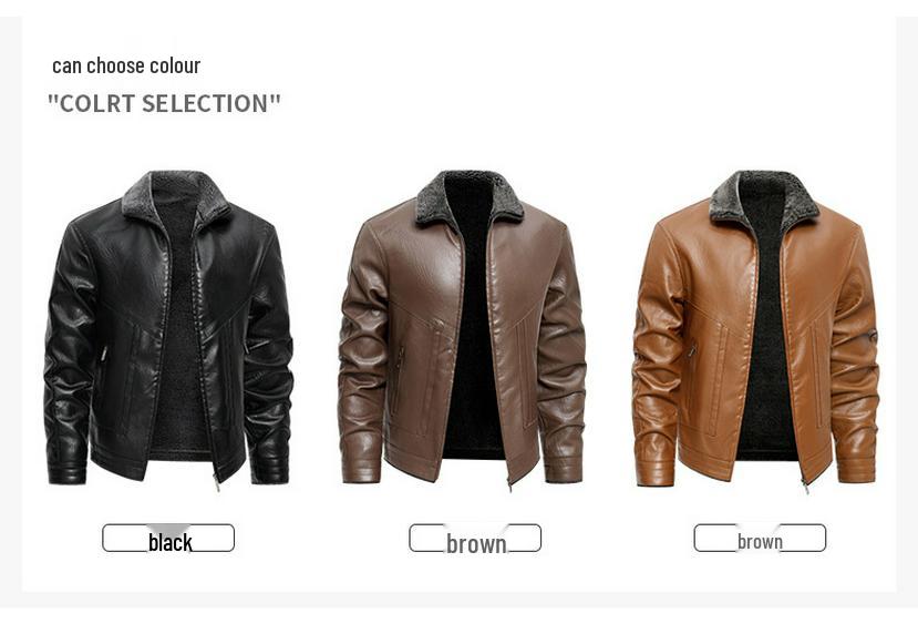 Men's PU Fur-Lined Warm Leather Jacket - Winter/Autumn Bestseller