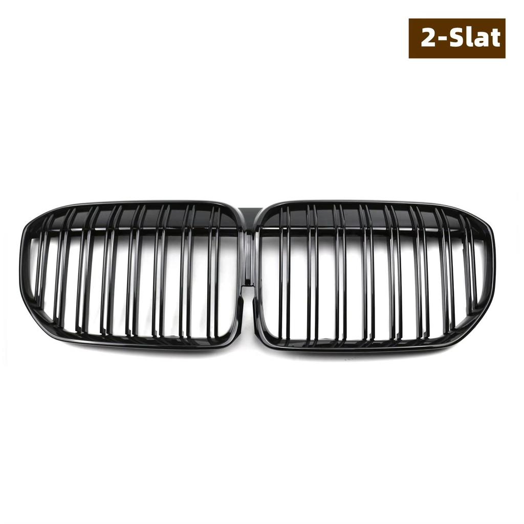 BMW 7er Reihe G11/G12 (2020-2023) Glänzendes Schwarzes Doppelsteg-Grillzubehör