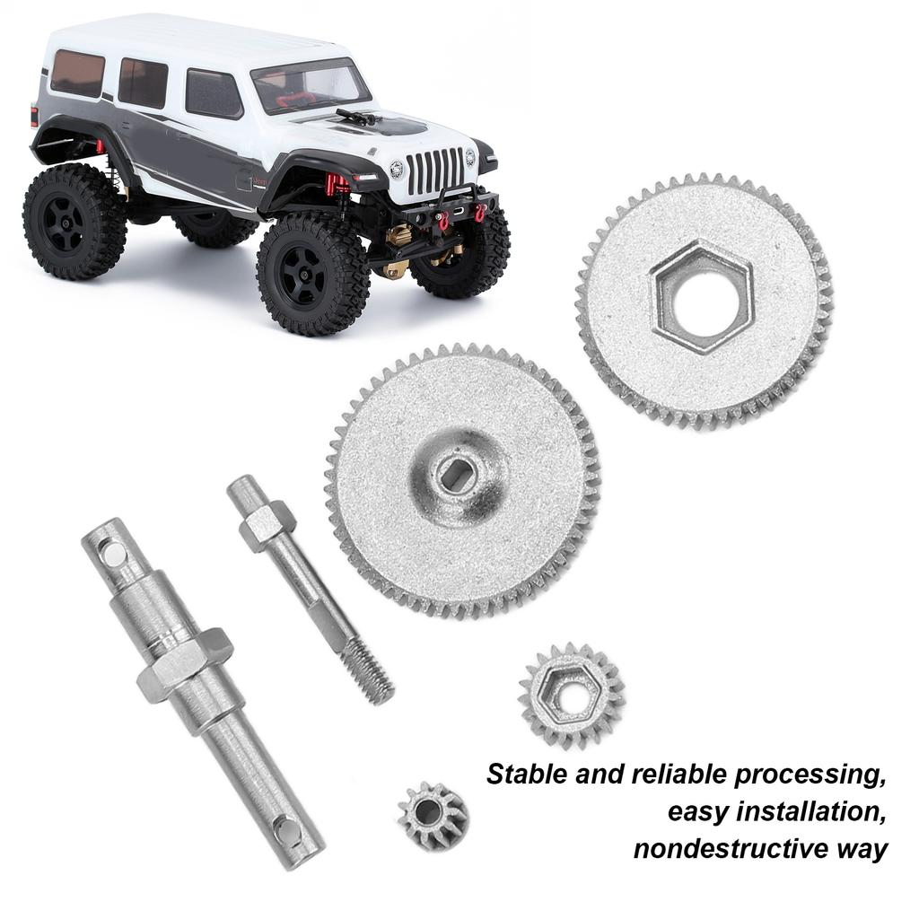 RC Transmission Gear Set Gear and Shaft Stainless Steel for AXIAL SCX24 AXI90081 AXI00001 AXI00002 1/24 RC Car