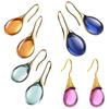 Yousheng 1 Pair Women Earrings Water Drop Shape Faux Crystal Transparent High-end Drop Earrings for Gift