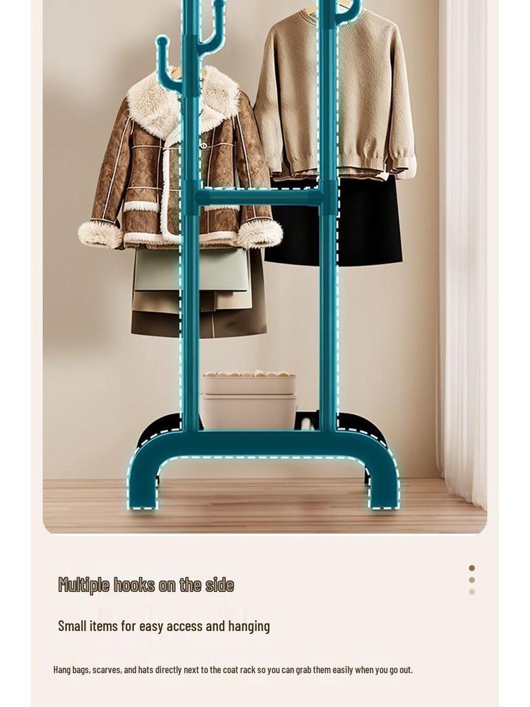 Multifunctional Floor-Standing Coat Rack and Clothes Dryer for Indoor Storage