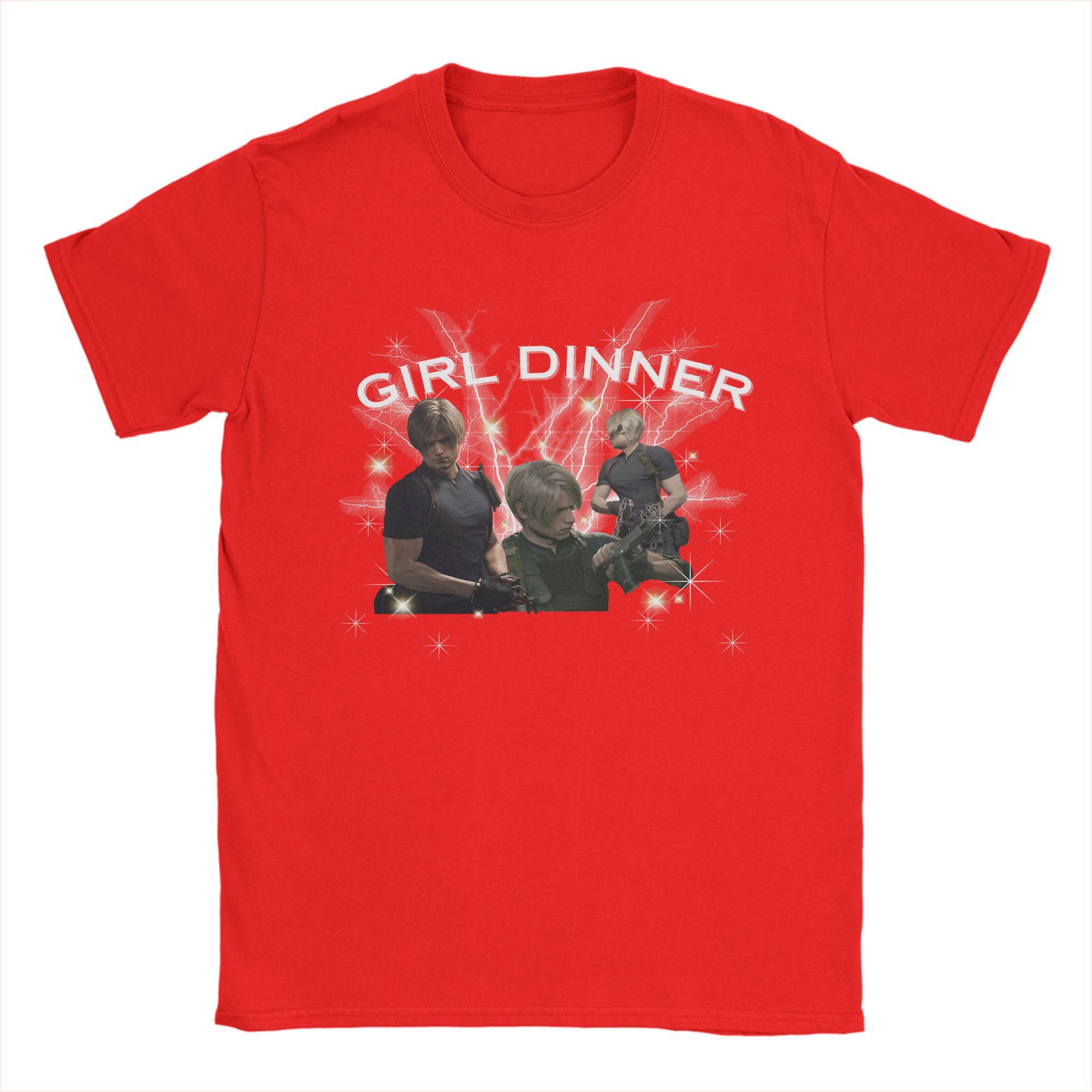 

Mens Leon Kennedy Girl Dinner T Shirts Residents Evils 100 Cotton Clothing Unique Short Sleeve Round Collar Tee Shirt TShirt S