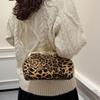 Casual women's bag 24 autumn and winter new women's chain bag personalized contrasting color leopard print handbag shoulder messenger bag