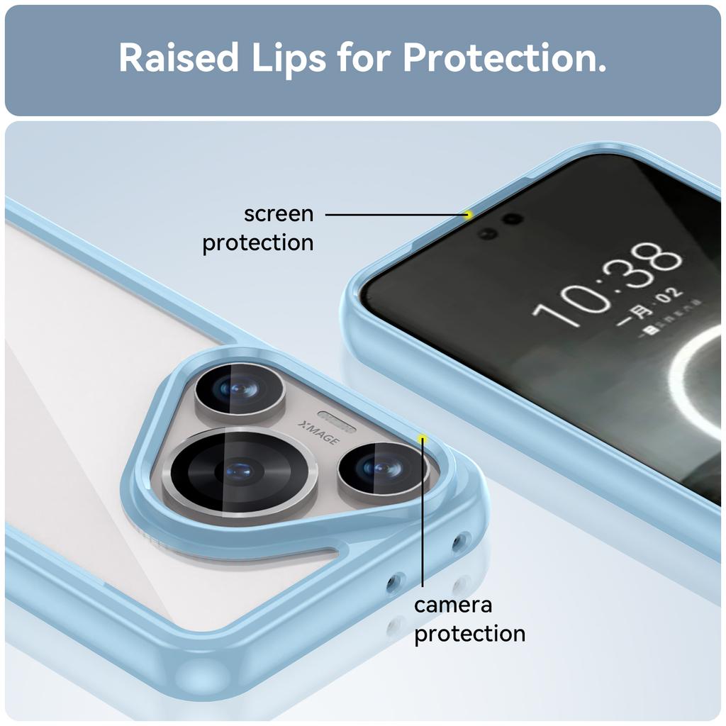 For Huawei Pura 70 Pro Phone Case TPU Frame Clear Acrylic Bump Proof Phone Cover