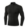 Autumn Winter Men Thermal Top Plush Lining Zipper Stand-up Collar Long Sleeve Shirt Slim Fit Stretch Casual Solid Color Cold Weather Warm Base