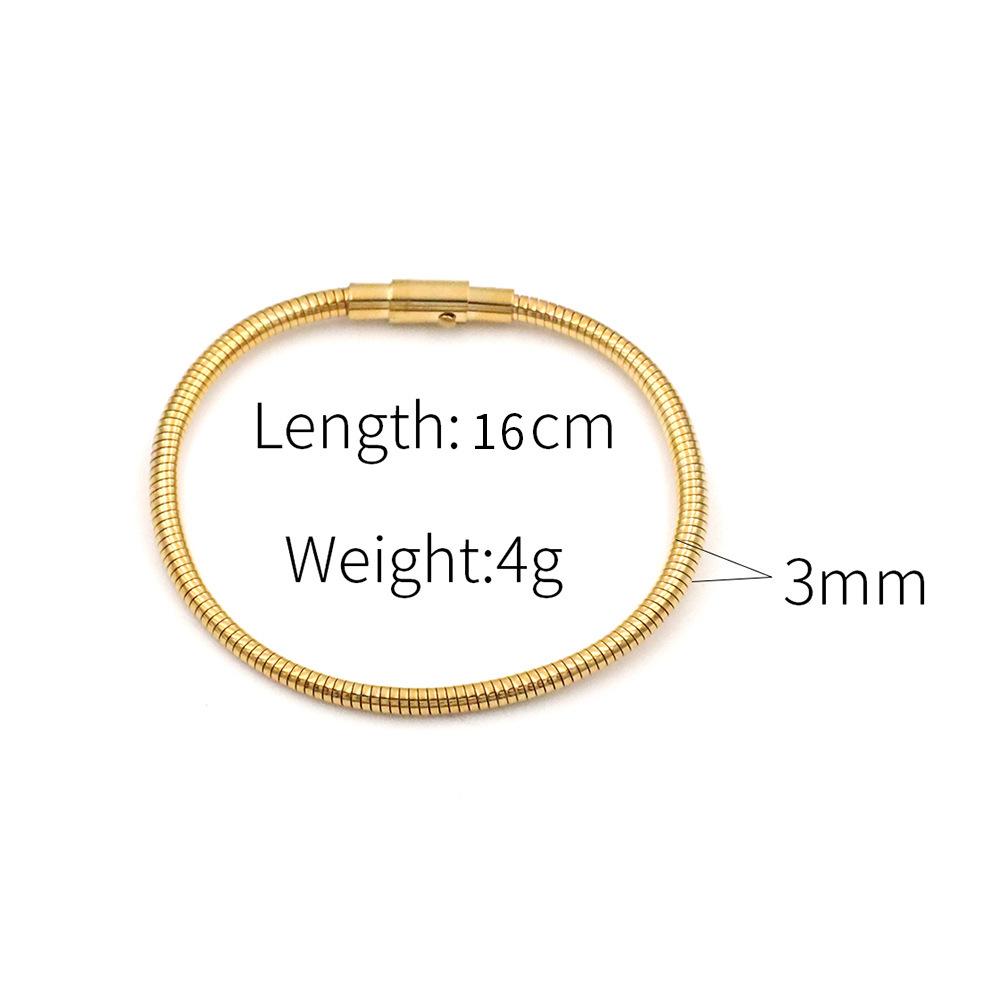 Niche Light Luxury Hand Jewelry Fashion Simple Titanium Steel 18K Gold Elastic Snake Bone Chain Bracelet Women