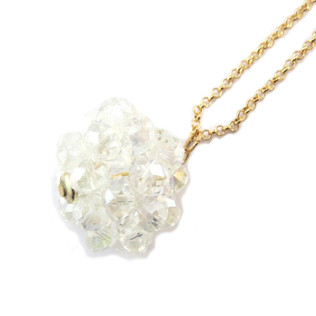 Les Trésors De Lily [P3593] - Golden White 'Sissi' Long Necklace (crystal)