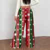 Women's Casual Fashion Christmas Print Elastic Waist Loose Plush Wide Leg Pants