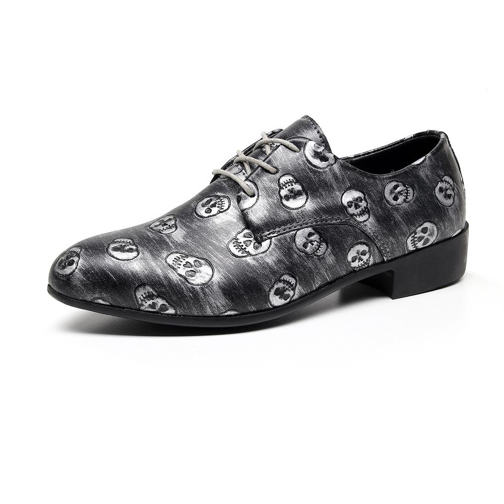 Große Größe 48 49 50 Herren Schnürschuhe aus bedrucktem Leder Trendy Casual Oxfords Stilvolle Kunstleder Partykleid Täglich Büro