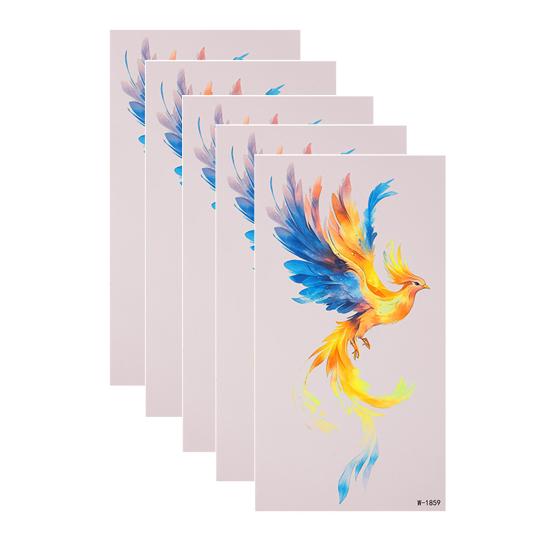 huaqianguhh 5 Sheets Butterfly Tattoo Stickers, Waterproof Temporary Flower Tattoos, Colorful Face Body Tattoos for Parties Night Club Music Festival