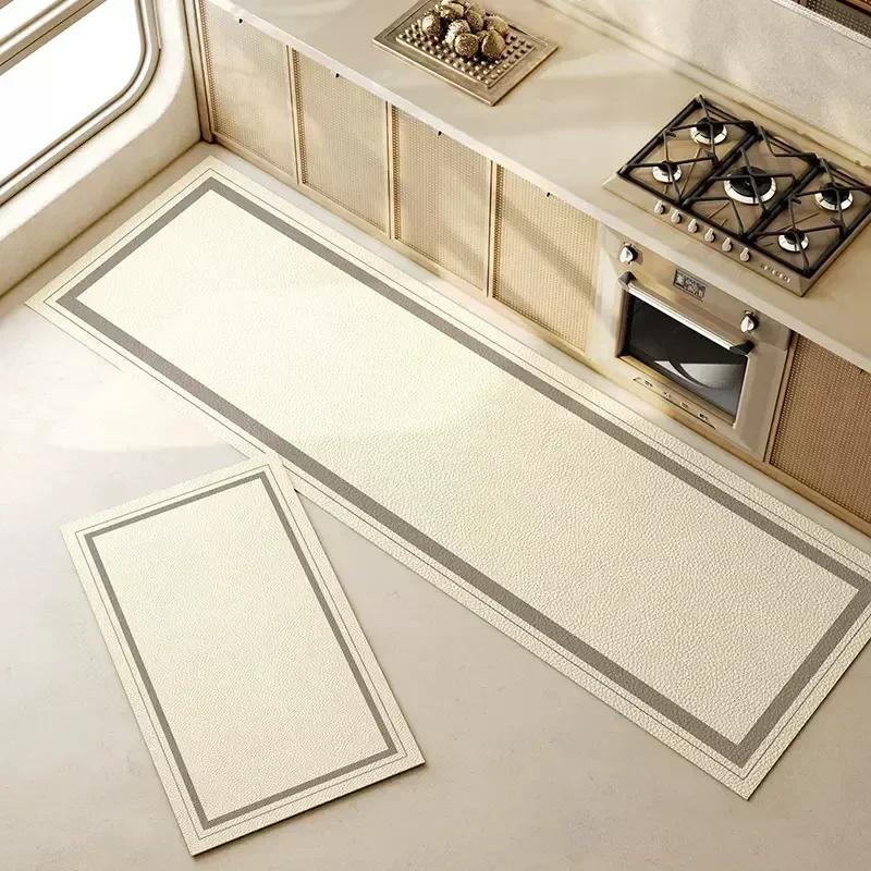 Kitchen Floor Mat Pvc Waterproof Oil-proof Carpet Mats Long Home Decoration Leather Rug Non-slip Custom Alfombra Cocina