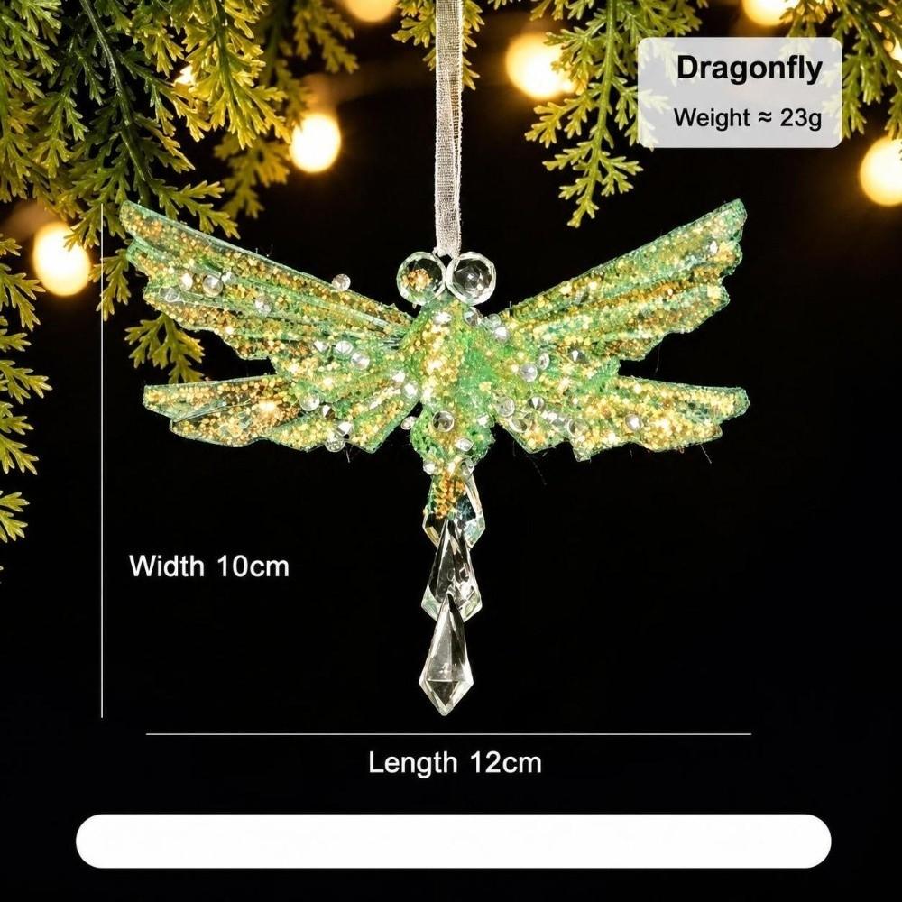 Semi-Green Christmas Snowflake Ornament Glitter Dust Finish Snowflake Shape Snowflake Hanging Ornament Transparent Hanging Style
