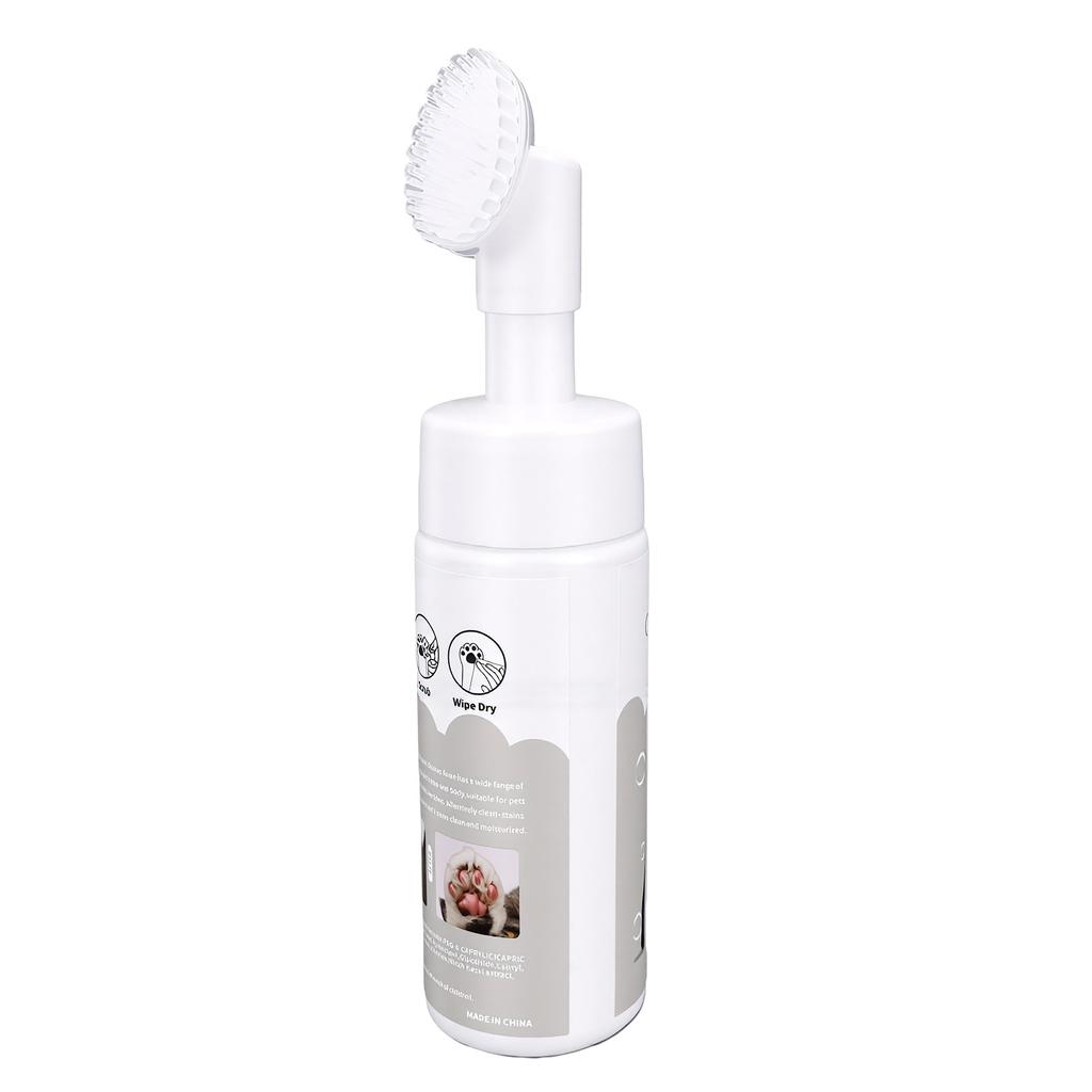 Pet Paws Cleaner Foam Gentle Foaming Cleanser with Soft Silicone Brush for Dirty Muddy Paws 150ml