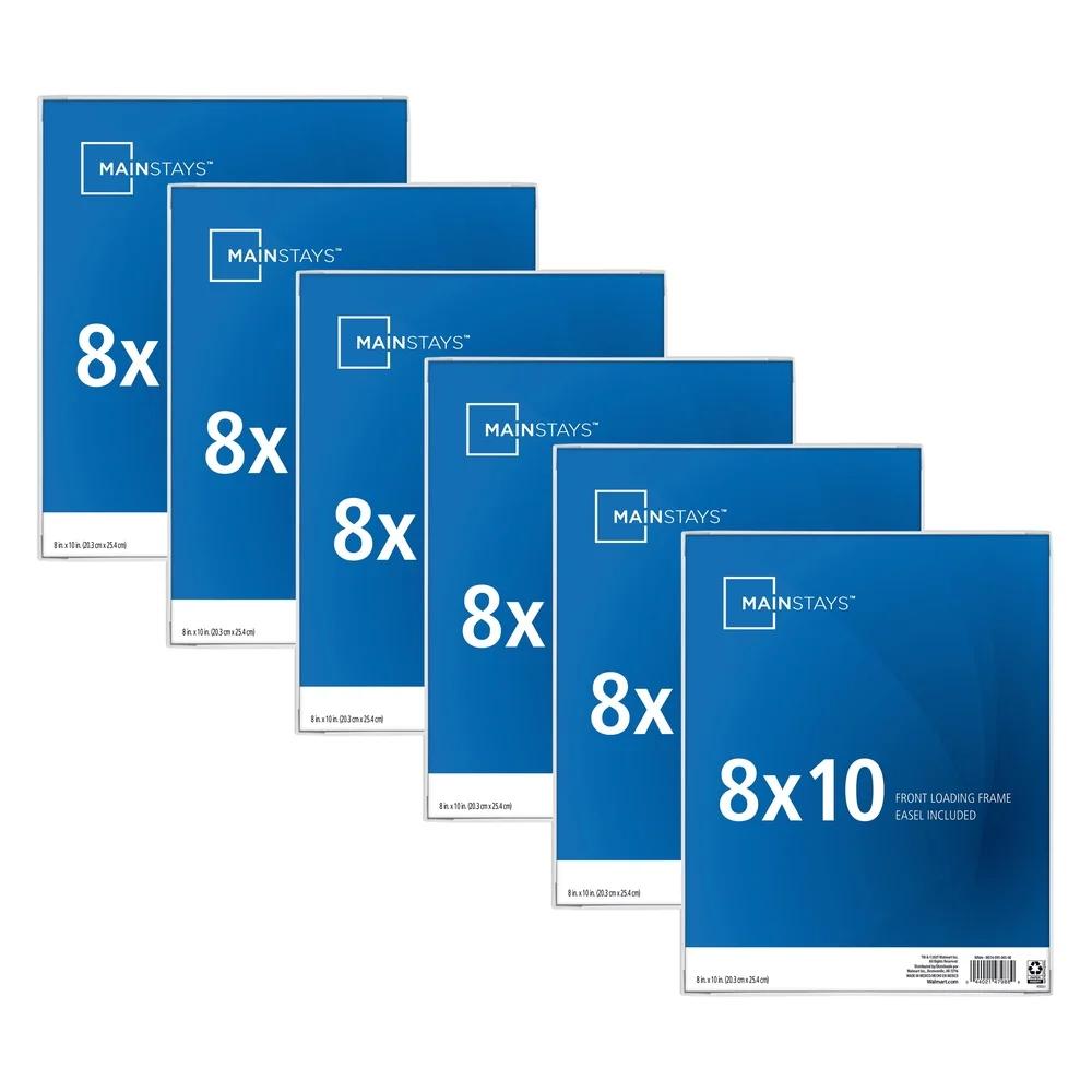 8x10 Front Loading Picture Frames Set of 6 Easy Front Load Display Home Gallery Wall Table Decor