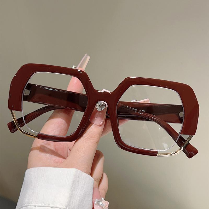 Oversized Square Glasses Women New Fashion Blue Light Blockng Optical Frames Trendy Chic Brand Design Decor Eyewear