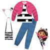 Casa Mágica da Gabby Fantasia de Halloween Infantil Conjunto de Pijama Gato Gaby Meninas Camiseta de Manga Longa + Calças Conjunto de 2 Peças Pijamas Diários Infantis