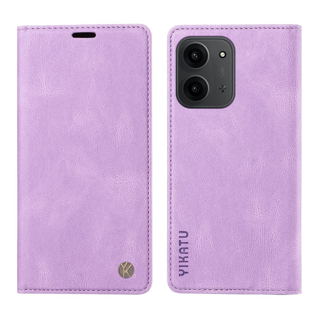 For Xiaomi Redmi 15C 4G (173 mm) Lærdeksel YIKATU YK-004 Hudfølelse Lommebok Telefondeksler