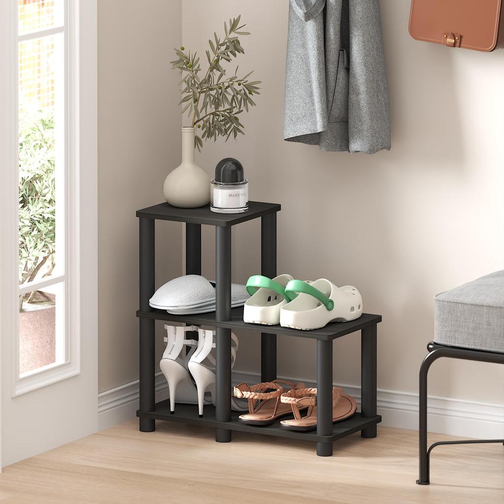 Furinno Espresso/Schwarz Akzentregal, 48 cm B x 23,9 cm T x 50,5 cm H [Offiziell aus Japan importiert]
