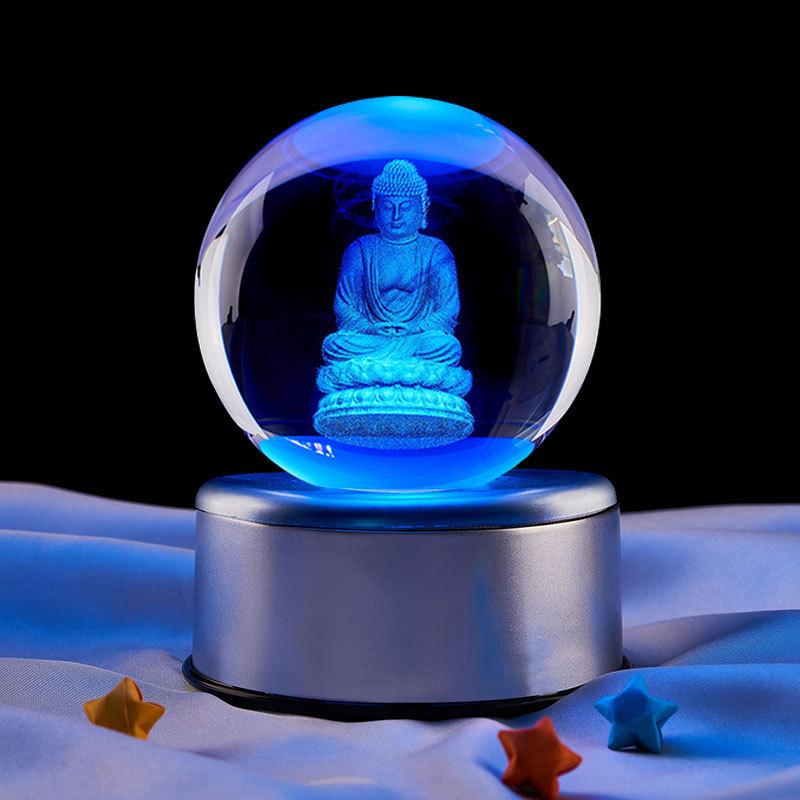 Seated Buddha Romantic Crystal Night Light Gift for Girlfriend