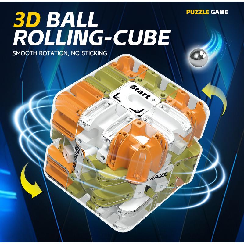 Neues 3D-Labyrinth Magischer Rollwürfel Puzzle Spiel Ornament - Puzzle Logisches Denken Anti-Stress Pädagogische Requisite Für Kinder Erwachsene