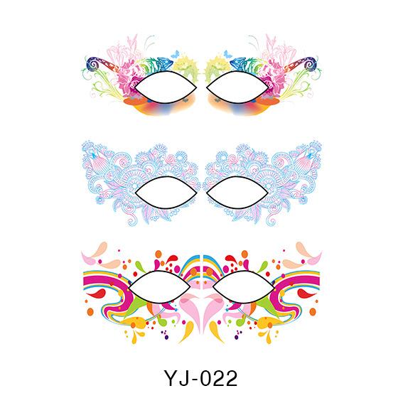 

Наклейка-татуировка в виде теней для век - водостойкая временная татуировка для глаз, переводные наклейки для макияжа для вечеринок/фестивалей, аксессуары для макияжа Rave 022