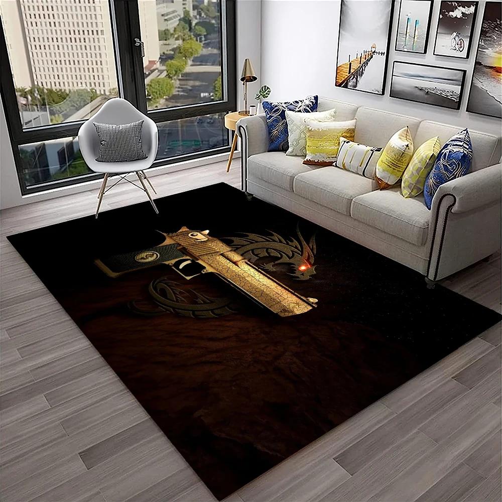 Gun Knife USP,AK,M4,AWP,Rifle Pistol Cartridge Carpet Rug for Home Living Room Bedroom Sofa Doormat Decor,kid Non-slip Floor Mat