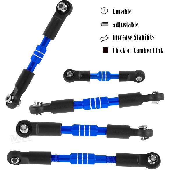 RC Turnbuckles Camber Links Upgrades Part for 1/10 Slash/Stampede/Rustler/Bandit 2WD VXL,Aluminum Turnbuckles Camber Links Hops Up,Navy Blue