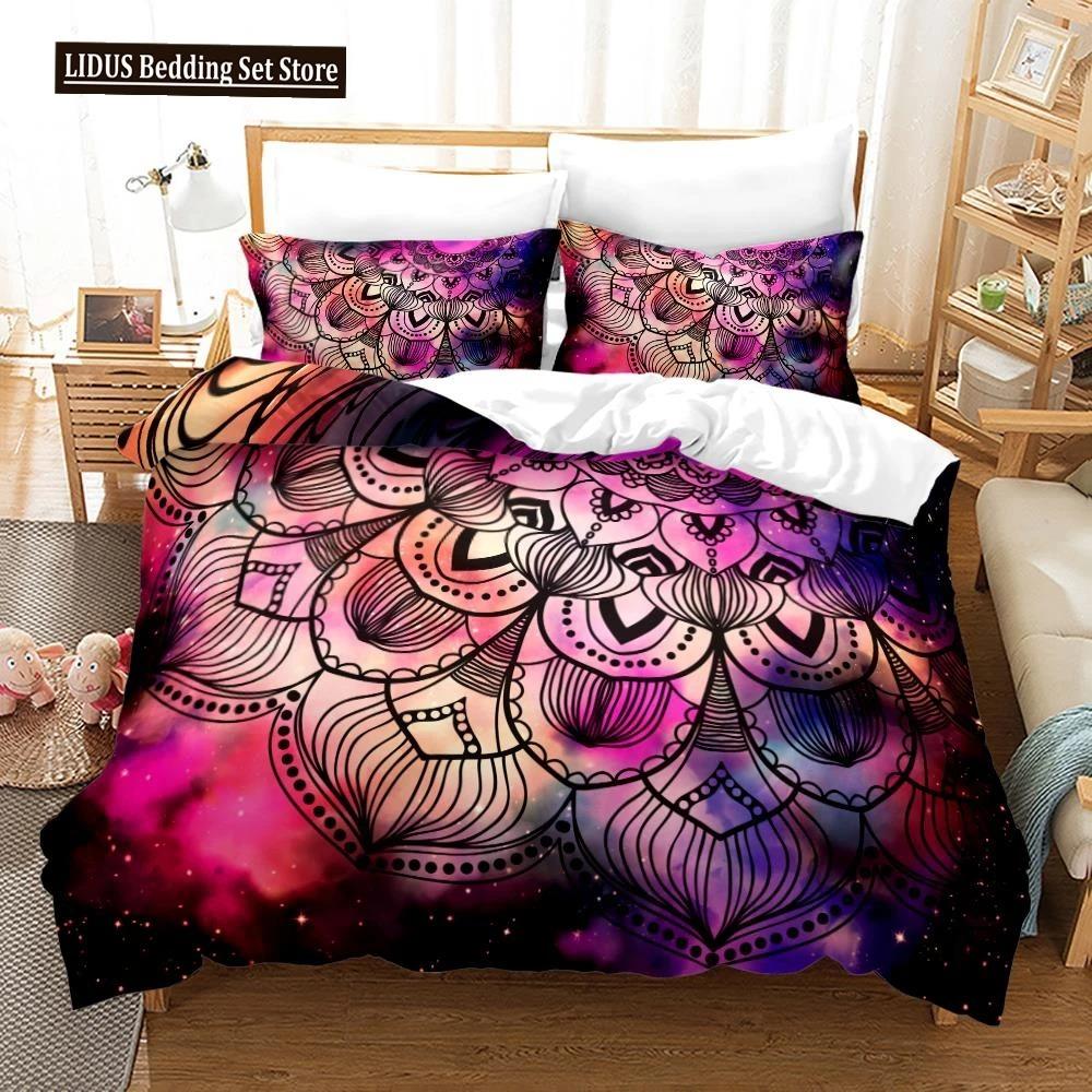 

Dreamcatcher Пододеяльник Комплект постельного белья Bohemian Mandala для девочек и взрослых Фиолетовый полиэстеровый пододеяльник King Queen Полный размер 70x133cm 2pcs