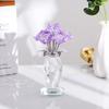 Fioletowy kryształowy prezent różany szklana figurka kwiatowa róża urodziny ślub rocznica popularny prezent dla kobiet fioletowy szklany bukiet róż prezent na emeryturę