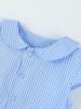 Toddler Girls College Style Stand Collar Bow Tie Short Sleeve Cotton Summer Dress