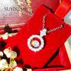 925 Sterling Silver Fashion Exquisite Beating Heart Zircon Necklace Birthday Party Anniversary Gift