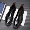 Men's Genuine Leather Chelsea Boots, Versatile Velvet-Lined Mid-Calf, Breathable, Trendy Snow & Martin Boots